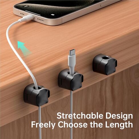 3Pack Cable Clips, JIYHF Cord Organizer for Desk, Wire Organizer, Phone USB Charger Holder, Management Wall Car Desktop Nightstand(Black) in Saudi Arabia
