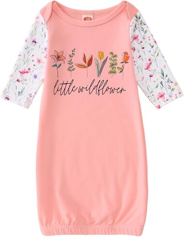 Newborn Infant Baby Girl Long Sleeve Romper Little Sister Onesie Cute Wildflower Floral Bodysuit Fall Winter Outfit in Saudi Arabia