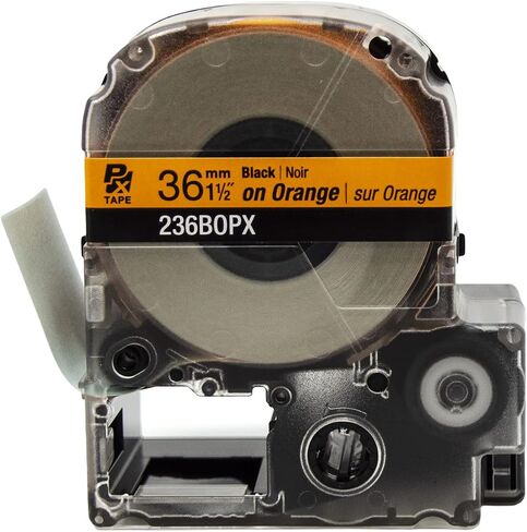 Epson LABELWORKS 236BBPX PET (Polyester) Tape Cartridge - Black on Blue Label Maker Tape - 1.5" (36MM) Wide, 30' in Saudi Arabia