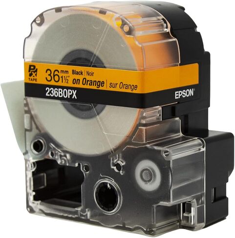Epson LABELWORKS 236BBPX PET (Polyester) Tape Cartridge - Black on Blue Label Maker Tape - 1.5" (36MM) Wide, 30' in Saudi Arabia