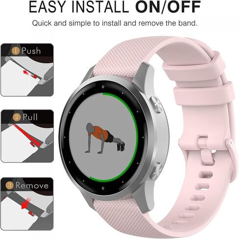 حزام لـ Garmin Vivoactive 4S، سوار ساعة بديل من السيليكون الناعم لـ Garmin Vivoactive 4S / Vivomove 3S / Venu 2S (بدون متعقب، أشرطة بديلة فقط) in Kuwait