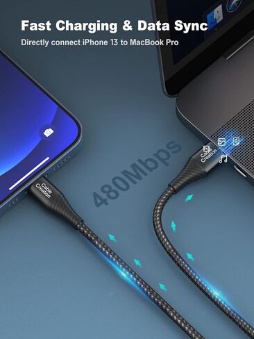 CableCreation Short USB C to Lightning Cable 1FT/0.3m, [Apple MFi Certified] USB Type C iPhone Charging Cable, PD Fast Charging Cord for iPhone 14/13/12/11Pro, iPad Pro, AirPods in Saudi Arabia