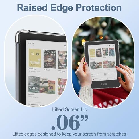 Caweet Case for Kobo Clara Colour/BW 6 Inch 2024 Release, Premium PU Leather Foldable Stand Protective Sleeve Cover with Card Slot and Hand Strap, Black in Saudi Arabia