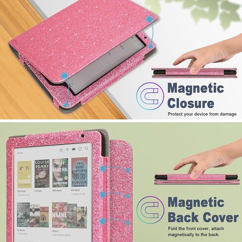 Caweet Case for Kobo Clara Colour/BW 6 Inch 2024 Release, Premium PU Leather Foldable Stand Protective Sleeve Cover with Card Slot and Hand Strap, Blue in Kuwait