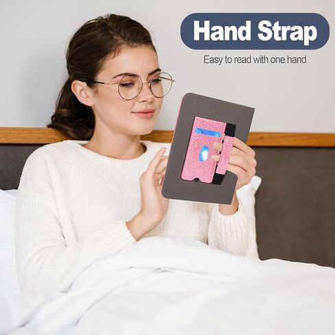 Caweet Case for Kobo Clara Colour/BW 6 Inch 2024 Release, Premium PU Leather Foldable Stand Protective Sleeve Cover with Card Slot and Hand Strap, Blue in Kuwait
