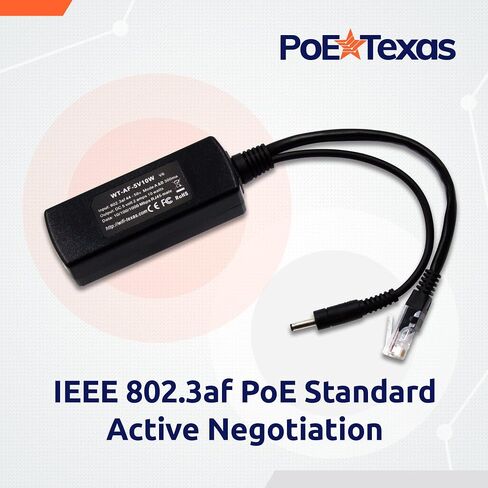 PoE Texas 802.3af Power Over Ethernet PoE Splitter + موصلات MicroUSB، خرج 5 فولت 10 واط وبيانات جيجابت - من أجل طاقة 5 فولت للأجهزة اللوحية، Dropcam، Raspberry Pi، محولات MicroUSB ذات الزاوية اليمنى واليسرى in Kuwait
