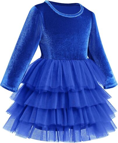 AWIBMK Toddler Girls Christmas Velvet Dress for Kids Tulle Velvet Princess Vintage Evening Dresses Fall Winter Outfits in Saudi Arabia