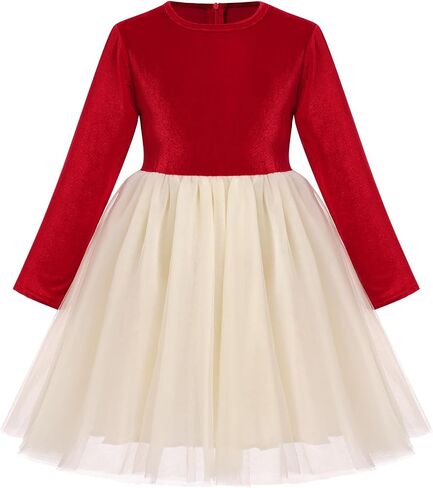AWIBMK Toddler Girls Christmas Velvet Dress for Kids Tulle Velvet Princess Vintage Evening Dresses Fall Winter Outfits in Saudi Arabia
