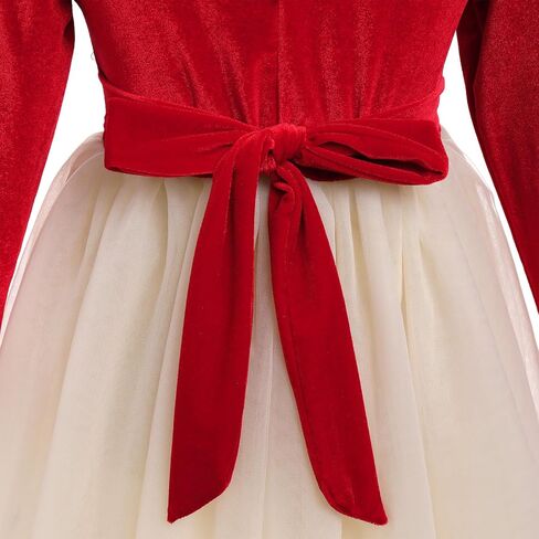 AWIBMK Toddler Girls Christmas Velvet Dress for Kids Tulle Velvet Princess Vintage Evening Dresses Fall Winter Outfits in Saudi Arabia