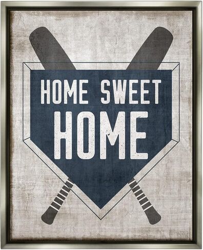 Stupell Industries Rustic Sweet Home Baseball Bats & Base Plate Floating Framed Wall Art, Design By Natalie Carpentieri in Saudi Arabia
