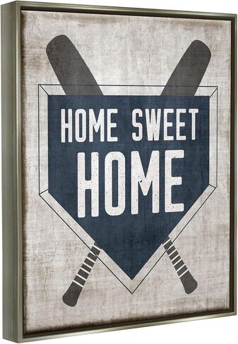 Stupell Industries Rustic Sweet Home Baseball Bats & Base Plate Floating Framed Wall Art, Design By Natalie Carpentieri in Saudi Arabia