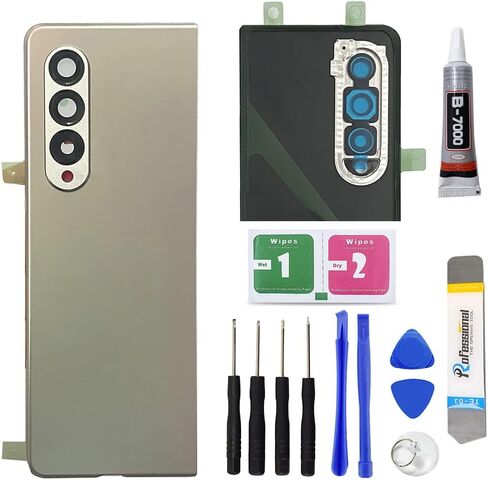 Replacement Repair Battery Back Glass Cover Back Housing Door Rear Panel for Samsung Galaxy Z Fold 3 / Fold3 5G SM-F926, with Tape and Tools (with Camera Lens) (Green) in Saudi Arabia