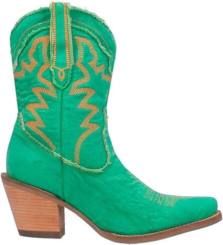 Dingo Womens Y'all Need Dolly Embroidery Snip Toe Casual Boots Mid Calf High Heel 3" & Up - Black in Kuwait