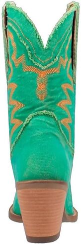 Dingo Womens Y'all Need Dolly Embroidery Snip Toe Casual Boots Mid Calf High Heel 3" & Up - Black in Kuwait