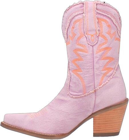 Dingo Womens Y'all Need Dolly Embroidery Snip Toe Casual Boots Mid Calf High Heel 3" & Up - Black in Kuwait