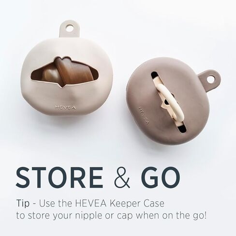 غطاء زجاجة أطفال برقبة واسعة من HEVEA - غطاء زجاجة زجاجي عبوة واحدة - 100% مطاط طبيعي لعمر 0+ أشهر، خالي من البلاستيك والبيسفينول والفثالات in Kuwait