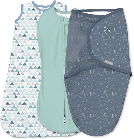 SwaddleMe by Ingenuity Swaddle, Compression Pod, & Sleep Sack Set, Gift Set, 0-3 Months, 3-Pack - Baby Elephant in Saudi Arabia