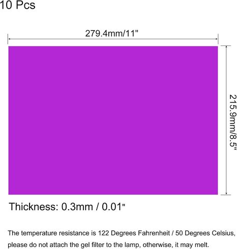 MECCANIXITY Gel Light Filter Red Transparent Correction Lighting Gel Filter 11x8.5 inch Plastic Sheets for Film Photo Video Party Pack of 10 in Kuwait