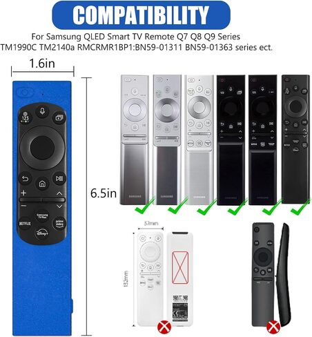 2 Pack Remote Cover for Samsung Smart TV, Silicone Protective Case for Samsung Solar Cell Remote 2021 2022 BN59-01357 BN59-01385 BN59-01265A Updated Remote Case Glow in Dark (Glow Green +Glow Blue) in Saudi Arabia