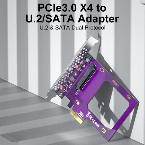 محول ipolex PCIe 3.0 إلى (2) U.2 SFF-8639، X8، لـ 2.5 بوصة U.2 NVMe SSD in Kuwait