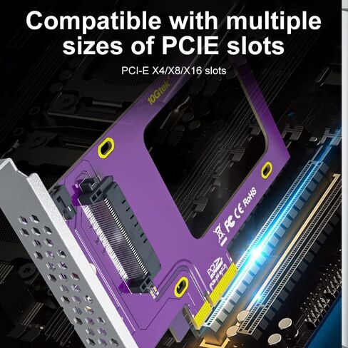 محول ipolex PCIe 3.0 إلى (2) U.2 SFF-8639، X8، لـ 2.5 بوصة U.2 NVMe SSD in Kuwait