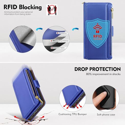 Antsturdy for Motorola Moto G Stylus 5G 2024 Wallet case with Card Holder Women Men,Moto G Stylus 2024 Phone case PU Leather Flip Cover Wrist Strap Zipper Credit Card Slots RFID Blocking,Black in Saudi Arabia