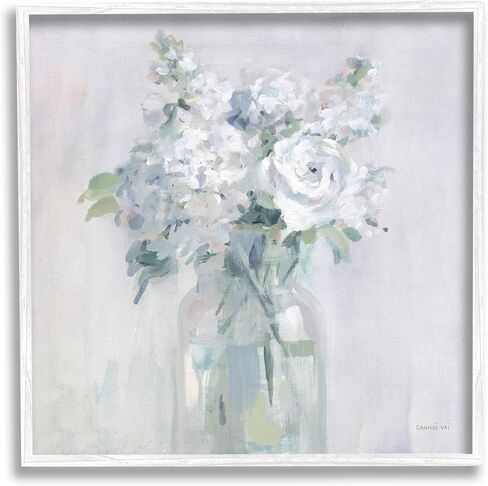 Stupell Industries White Abstract Bouquet Black Framed Giclee Art Design by Danhui Nai in Saudi Arabia