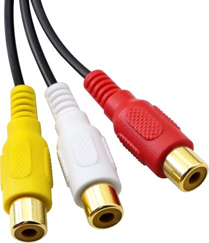 GINTOOYUN 3 RCA Female to 6 RCA Male Audio Video Splitter Cable Composite Extension AV Adapter for TV,DVD,Set-Top Box,Etc.-1FT. in Saudi Arabia