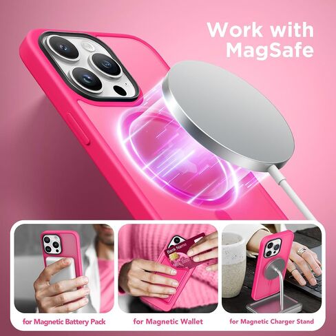 GONEZ Magnetic for iPhone 14 Pro Max Case,Compatible with MagSafe,[2 Screen Protector & 2 Camera Cover][Anti-Fingerprint] Slim Translucent Matte Back Shockproof Phone Protective Case(Baby Blue) in Saudi Arabia