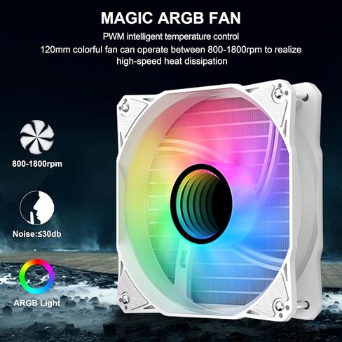 SAMA 240mm Cpu Liquid Cooler ARGB AIO Infinity Mirror Aluminum Radiator Water Cooler PWM Fan for Intel AMD Black in Saudi Arabia