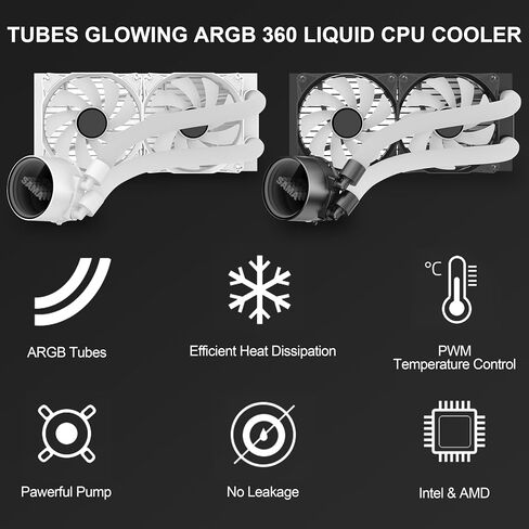 SAMA 240mm Cpu Liquid Cooler ARGB AIO Infinity Mirror Aluminum Radiator Water Cooler PWM Fan for Intel AMD Black in Saudi Arabia