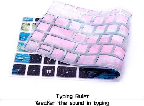 HRH Silicone Keyboard Cover for HP 14" Laptop 2020 2019 2018,Pavilion x360 14M-BA 14M-CD 14M-DH 14-BA 14-BF 14-cm 14-CF 14-DF 14-DK 14-DS 14-DQ 14 Inch(with Squared Keypad),Creative Rainbow Font in Saudi Arabia
