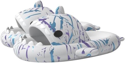 allgala Shark Slides for Women Men and Big Kids Novelty Soft Slippers Open Toe Shark Sandals Cushioned Slides Beach Pool Shower Cruise Slippers with Comfy Cushioned Thick Sole in Saudi Arabia