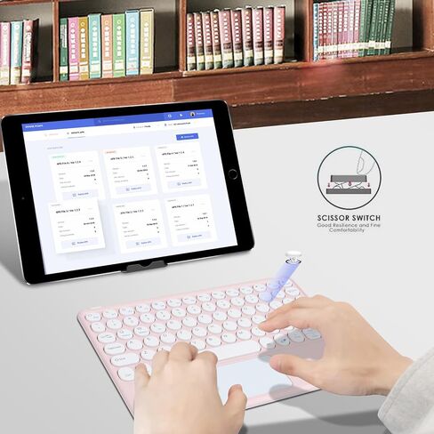 Wireless Bluetooth Keyboard, 10-inch Portable Rechargeable Keyboard with Touchpad Ultrathin Bluetooth Keyboard for iOS/Android/Windows Tablet, Computer and Phone Universal(Black) in Kuwait