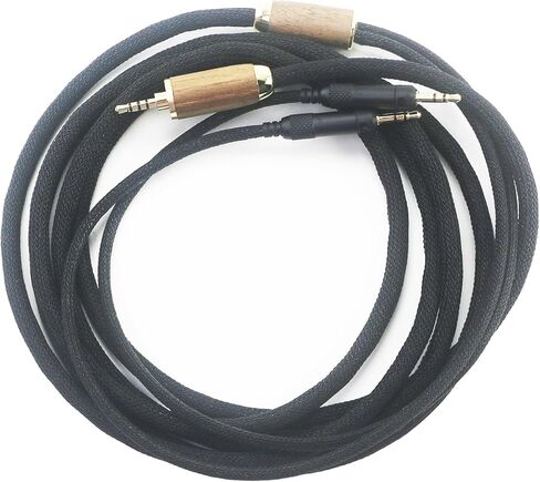 كابل ترقية الصوت البديل المتوازن NewFantasia 2.5 مم متوافق مع سماعات الرأس الاحترافية Audio-Technica ATH-R70x 6N OCC سلك نحاسي مطلي بالفضة وغطاء من خشب الجوز in Saudi Arabia