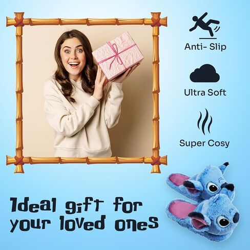 Disney Women's Slippers, Fluffy 3D Non Slip - Baby Yoda Gifts in Saudi Arabia