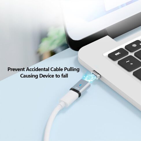 USB C Magnetic Adapter Straight, Magnetic USB C Adapter - 2 Tips 120w Fast Charging 5Pin 480Mbps Data Transmission, Black in Saudi Arabia