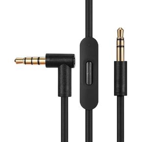 سلك كابل صوت بديل متوافق مع جهاز Beats Studio Solo Pro Detox Wireless Mixr Executive Pill مع ميكروفون مدمج وتحكم (أبيض) in Kuwait