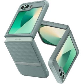 Caseology Parallax 3D Ergonomic Pattern Protective Case Compatible with Samsung Galaxy Z Flip 6 Case (2024) -Ash Gray