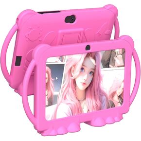 Kids Tablet, 7 inch Tablet for Kids 4GB 32GB Android 12 Preinstalled Parental Control Children Education Toddler Tablets with Dual camera Bluetooth WIFI6 Shockproof Kickstand Case (Boys/Blue)