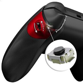 eXtremeRate Flexor Clicky Rubberized Side Rail Grips Trigger Stop Kit for Xbox Series X & S Controller, Diamond Textured Black Anti-Slip Ergonomic Trigger Stopper Handle Grips for Xbox Core Controller