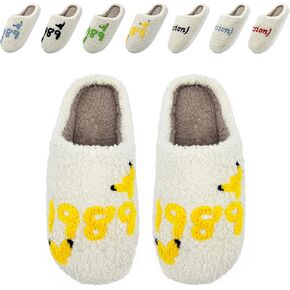 Taylors Slippers For Women Men, Comfy Ladies Bedroom Slipper, Birthday Gifts for Women, Cute House Shoe, Warm Fuzzy Indoor Memory Foam Slip on Shoes