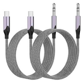 Aux Cord for iPhone in Car, [2 Pack/4FT] Apple MFi Certified Type-C to 3.5 mm Audio Aux Cable for iPhone 15/15 Plus/15 Pro/iPhone 15 Pro Max/iPad Pro/Air/Mini to Home Car Stereo Headphone Speaker HiFi