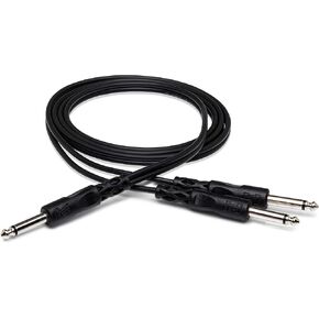 Hosa CYP-103 Y Cable, 1/4 in TS to Dual 1/4 in TS, 3 ft