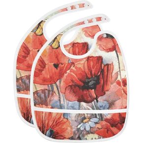 Baby Bibs for Baby Boy Girl Waterproof Feeding Bib Apron Cotton Food Eating Bib 2 Packs
