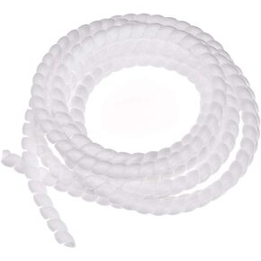 uxcell Flexible Spiral Tube Wrap Cable Management Sleeve 10mm X 12mm Computer Wire Manage Cord 3 Meters Length White