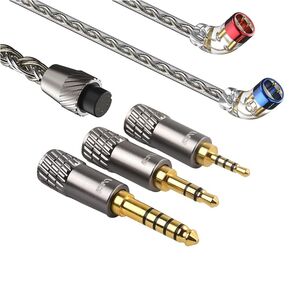 FAAEAL CVJ Earphone Upgrade Cable with 2PIN 0.78mm,OFC Silver-Plated Headphone Wire,2.5/4.4/3.5mm Swappable Plug Earbuds Line for BLON TANGZU 7HZ Kinera Celest Pandamon (0.78mm+2.5/3.5/4.4mm Plugs)
