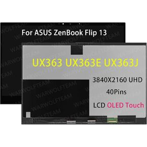 Compatible with ASUS ZenBook Flip 13 UX363 UX363E UX363EA UX363J UX363JA 13.3inch FHD LCD Display Touch Screen Digitizer Assembly(1920X1080 OLED)