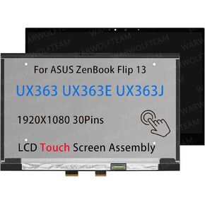 Compatible with ASUS ZenBook Flip 13 UX363 UX363E UX363EA UX363J UX363JA 13.3inch FHD LCD Display Touch Screen Digitizer Assembly(1920X1080 OLED)