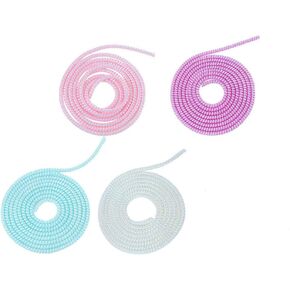 4 Pcs Spiral Cable Protectors Colorful Cable Protection Wrap, Headphone Cable Saver, Cord Sleeves for USB Data Cable, Phone Cable, Earphone
